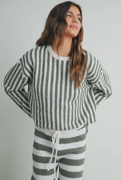 Striped cozy crewneck