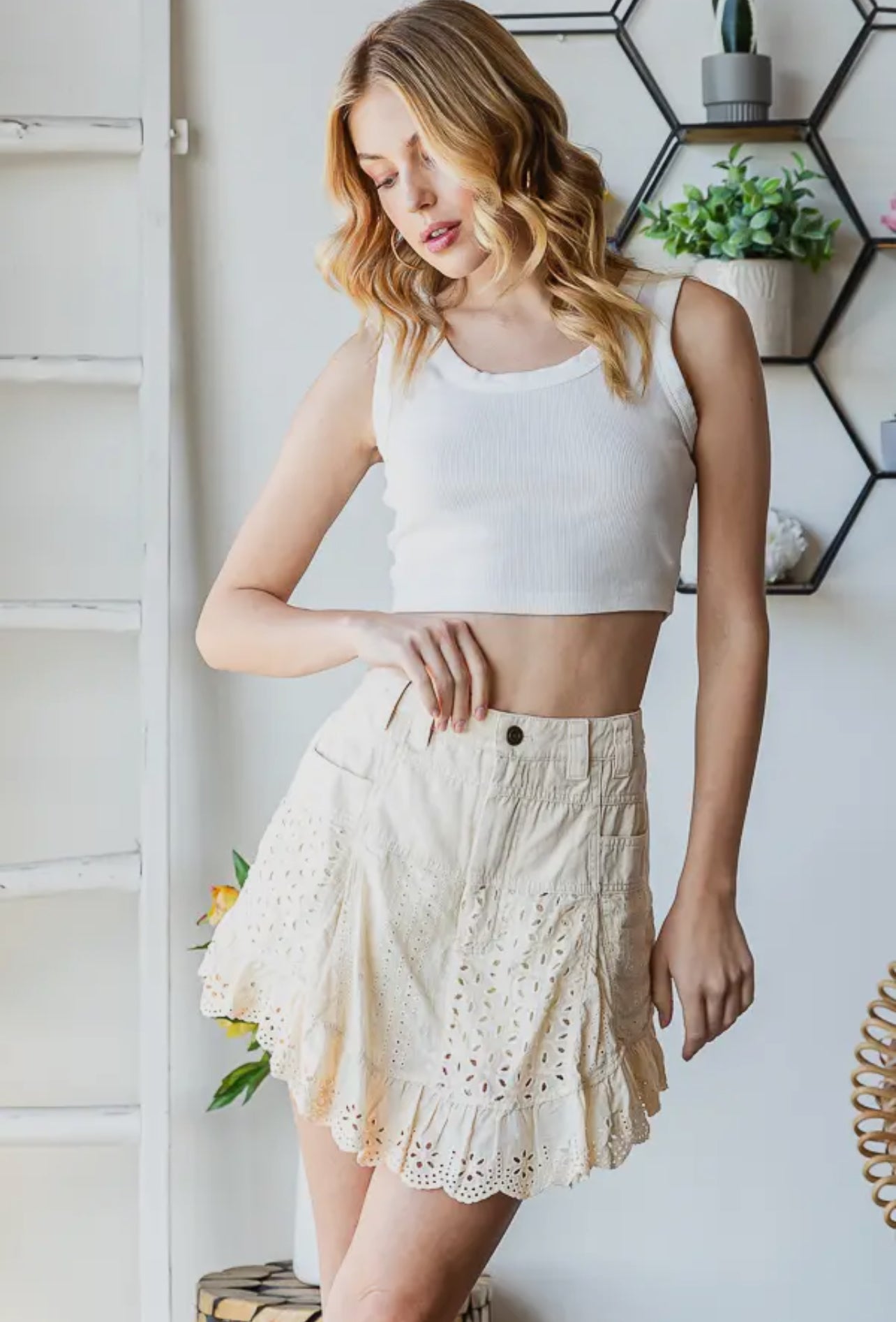 Eyelet Skirt