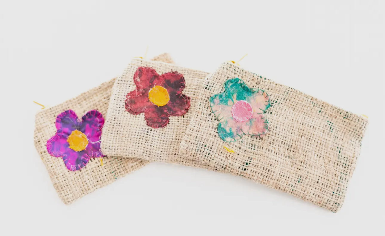 Silk flower coin purse