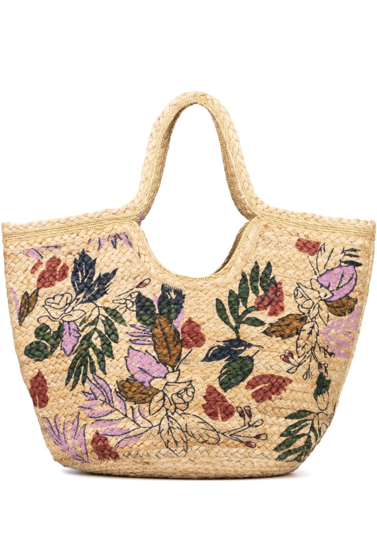 Medium boho straw jute handbag