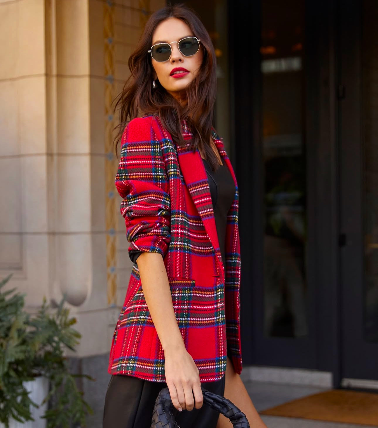 Christmas plaid blazer