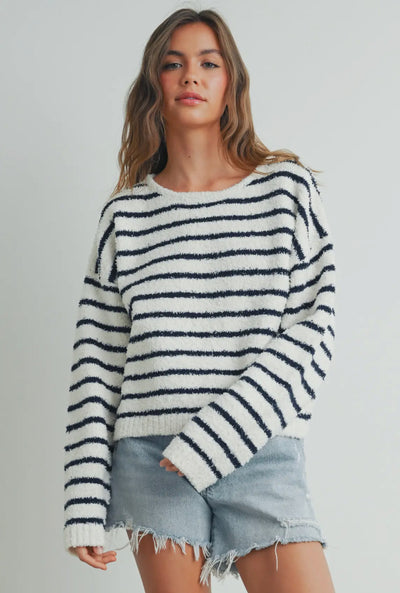 Striped cozy crewneck