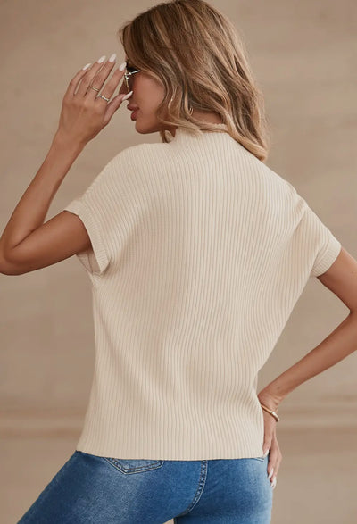 Patch pocket ribbed sweater