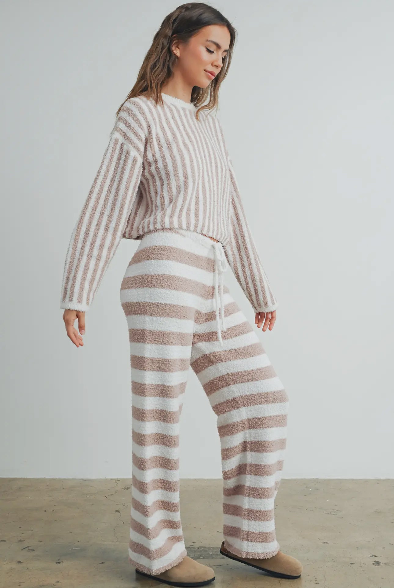 Striped cozy crewneck