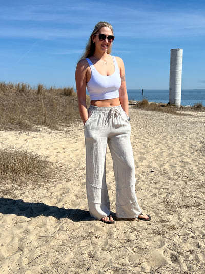 Silver Linen Pant