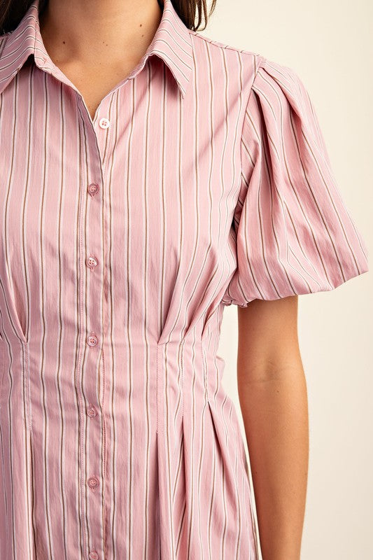 Pink Striped button down