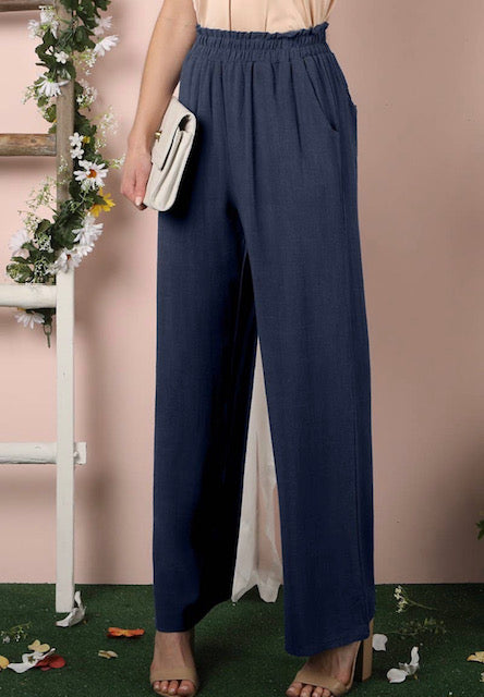 Linen Pants w/Side Pocket