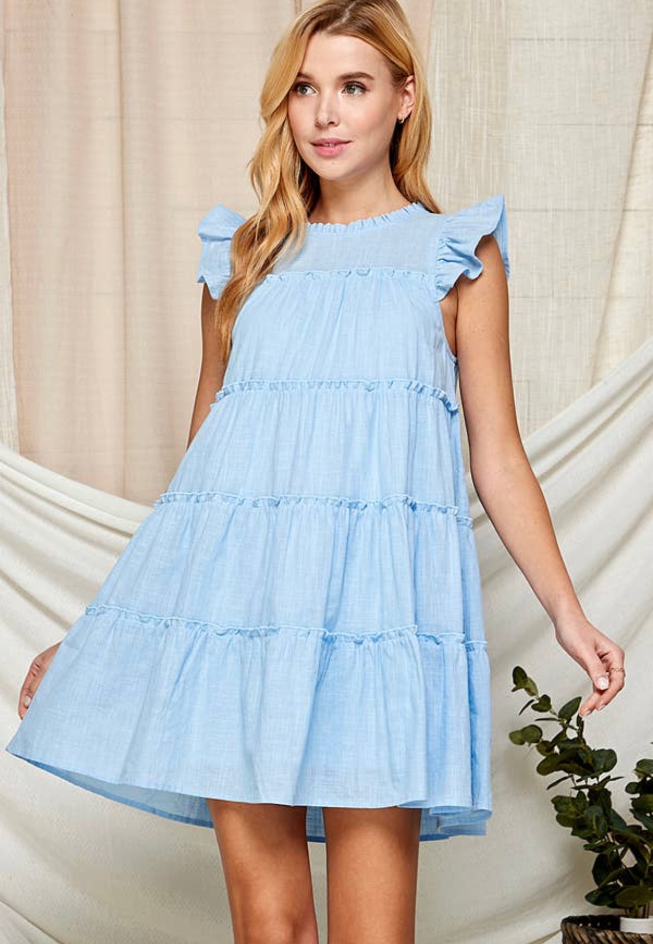 Ruffled Tiered Babydoll Style Dress