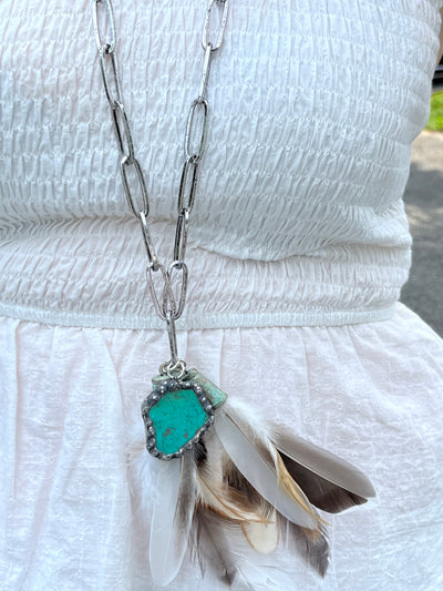 Feather your turquoise necklace