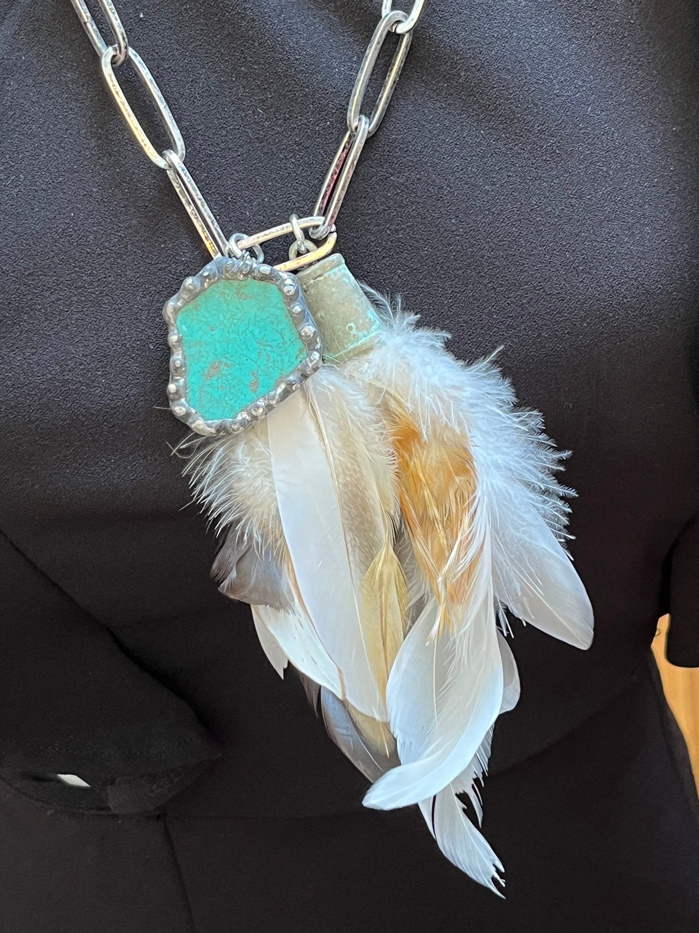 Feather your turquoise necklace