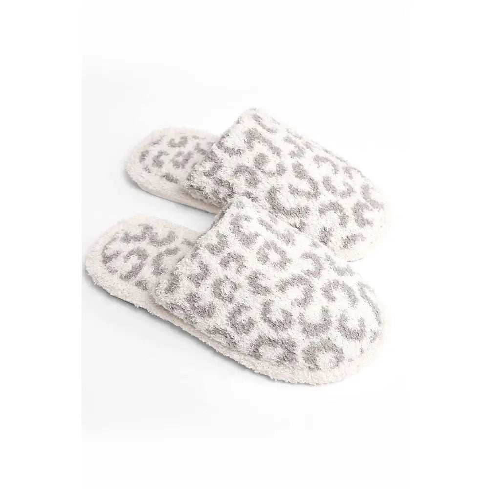 Sweet Dream Collection - Leopard Print Fuzzy Microfiber Slipper w/Rubber Sole