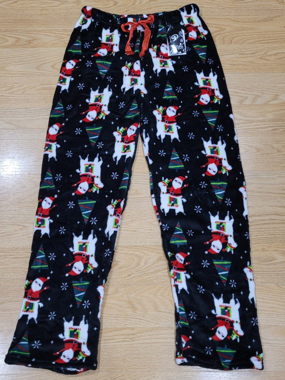 Sweet Dream Collection - Christmas Plush Lounge Pajama Pants w/Adjustable Ribbon Waist