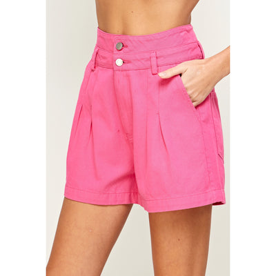 Double Button Pleated Shorts