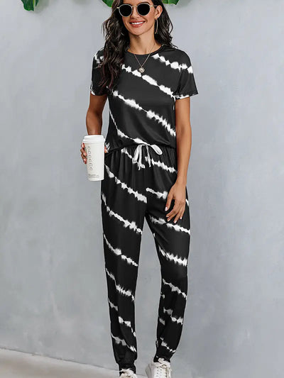 Sweet Dream Collection - Striped Crew Neck Top Pants Set
