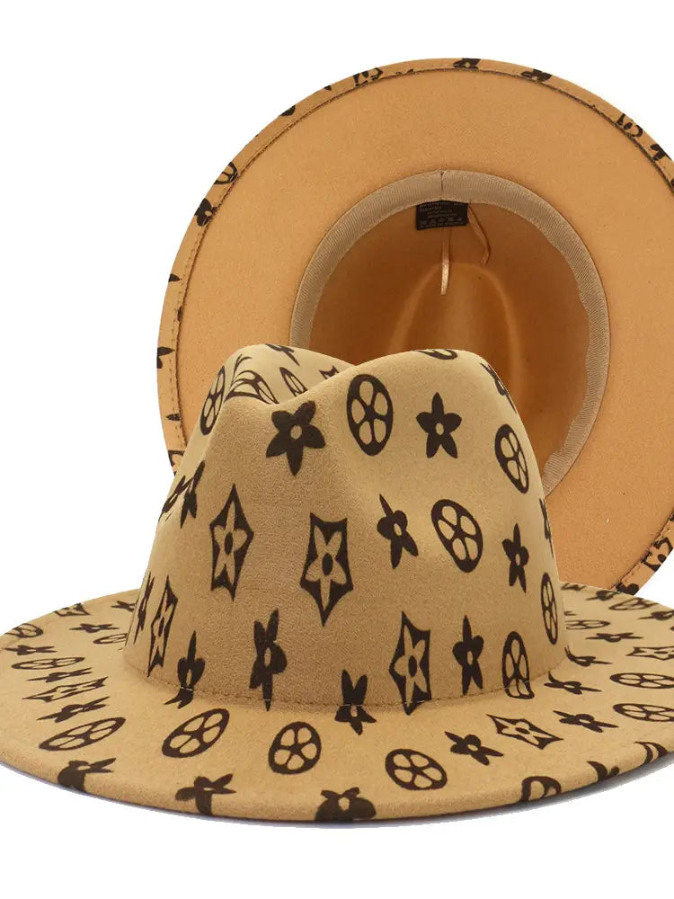 New Fashion Pattern Flat Brimmed Jazz Hat