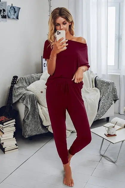 Sweet Dream Collection - Solid Round Loungewear Pajamas Set
