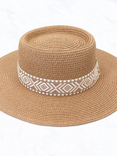 Travel Outdoor Sun Protection Sun Hat Concave Top Straw Hat